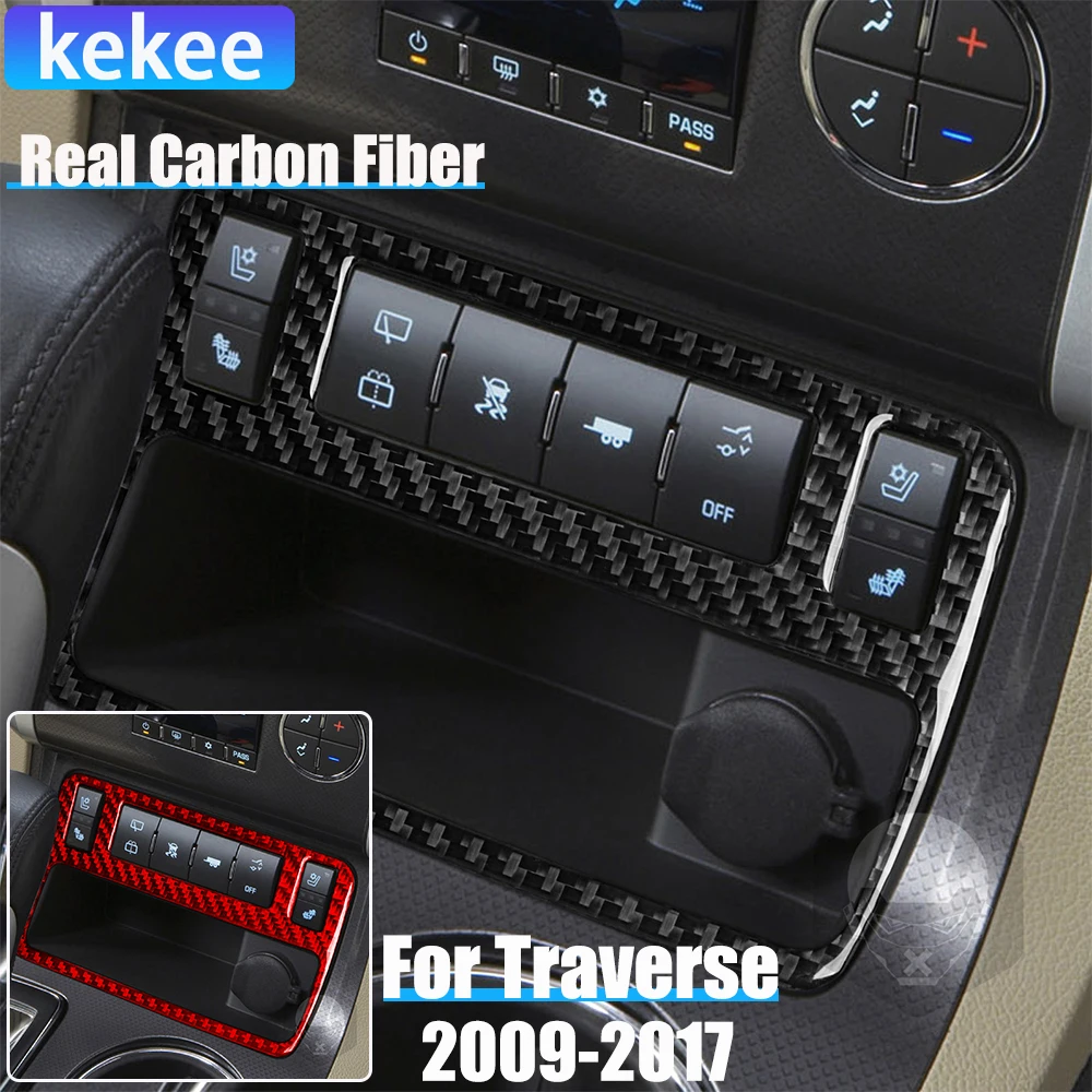 

Real Carbon Fiber Car Accessories Seat Heating Trim Cover Soft Sticker For Chevrolet Traverse 2009 2010 2011 2012 2013-2017