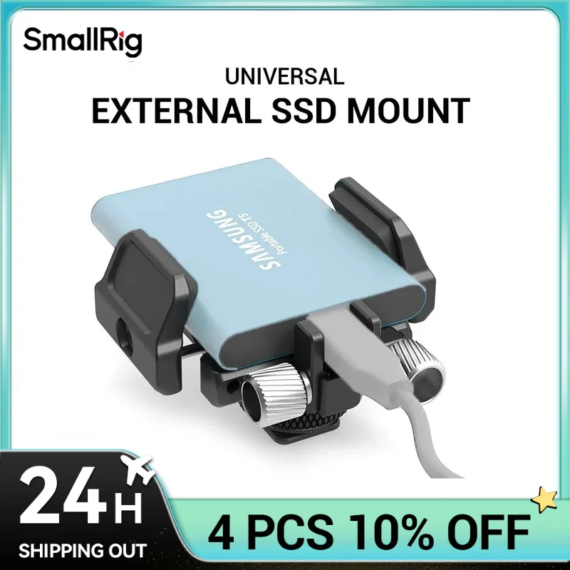 

SmallRig SSD Mount Universal Holder for External SSD like for Samsung T5 SSD , for Angelbird SSD2go PKT , Glyph Atom SSD 2343