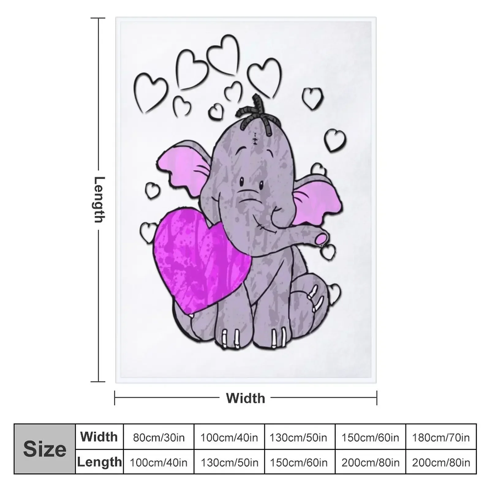 Heffalump Valentine Throw Blanket Plush for sofa Warm Blankets