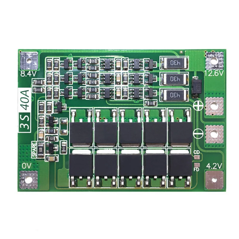 

New 3S 11.1V 12.6V 40A 18650 Li-ion +Balance Lithium Battery BMS Protection Board