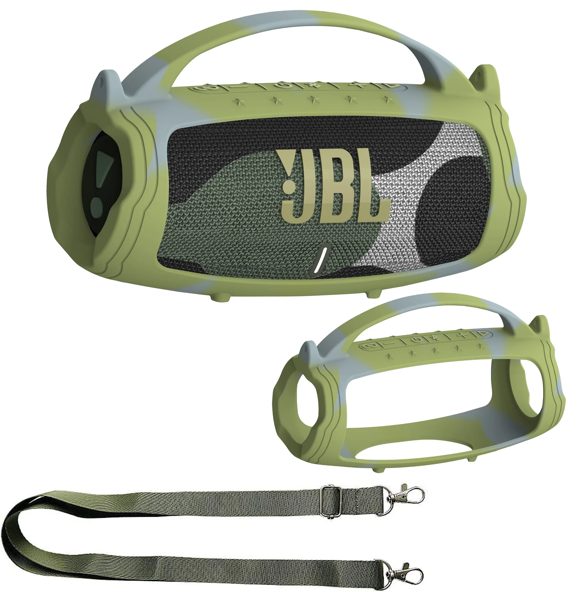 Silicone Handle Protective Cover Case for JBL Charge 5 Portable Bluetooth Speaker(ONLY CASE)