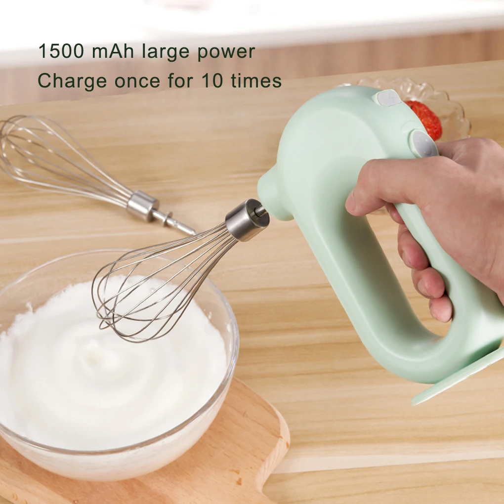 Egg Beater Electric Mixer Kitchen Gadget Quick Charging Battery-operating Convenience USB Charge Adjustable 4 Gears Pink