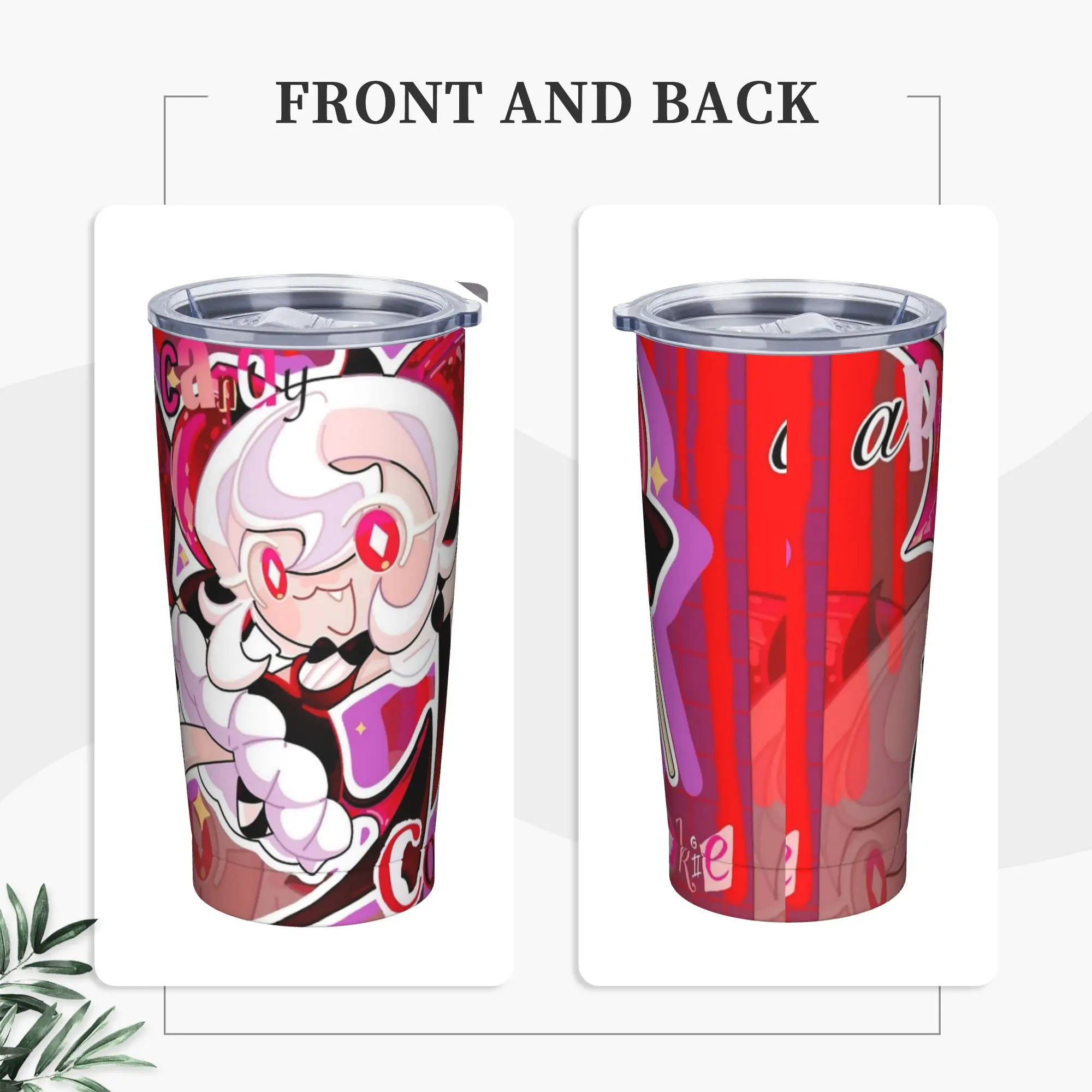 apple candy Cookies Runs Kingdoms Tumbler Vacuum Insulated  Coffee Cups with Lid Straw Smoothie Tea Mug Water Bottle, 20oz