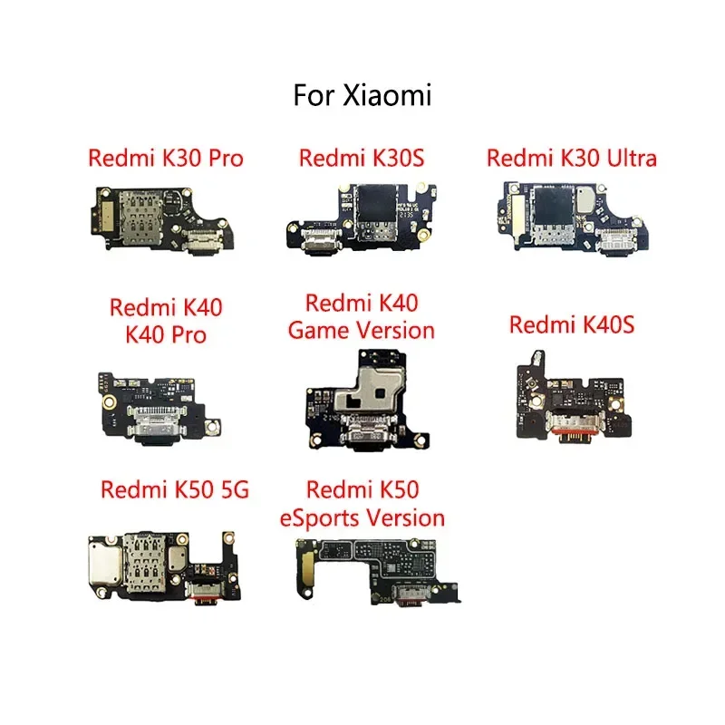 With ic USB Charging Dock Port Socket Connector Charge Board Flex Cable For Redmi K30 Pro K30S K40S K40 K50 Game Version