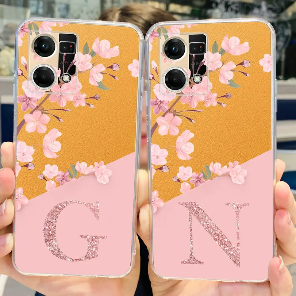 

Прозрачный мягкий чехол из ТПУ для Oppo Reno7 4G 6,43 дюйма с рисунком в виде букв рисунка Reno 7 Oppo CPH2363 Тонкий силиконовый чехол Etui