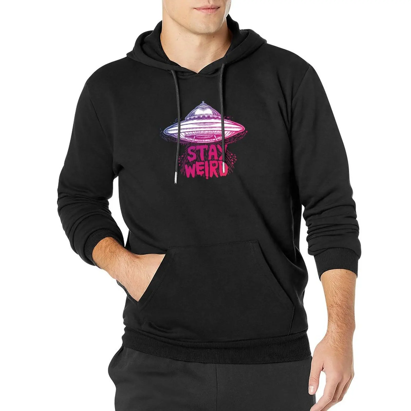 

Stay Weird Flying Saucer // Aliens Exist // Aliens are Real Pullover Hoodie anime clothing men hoodie