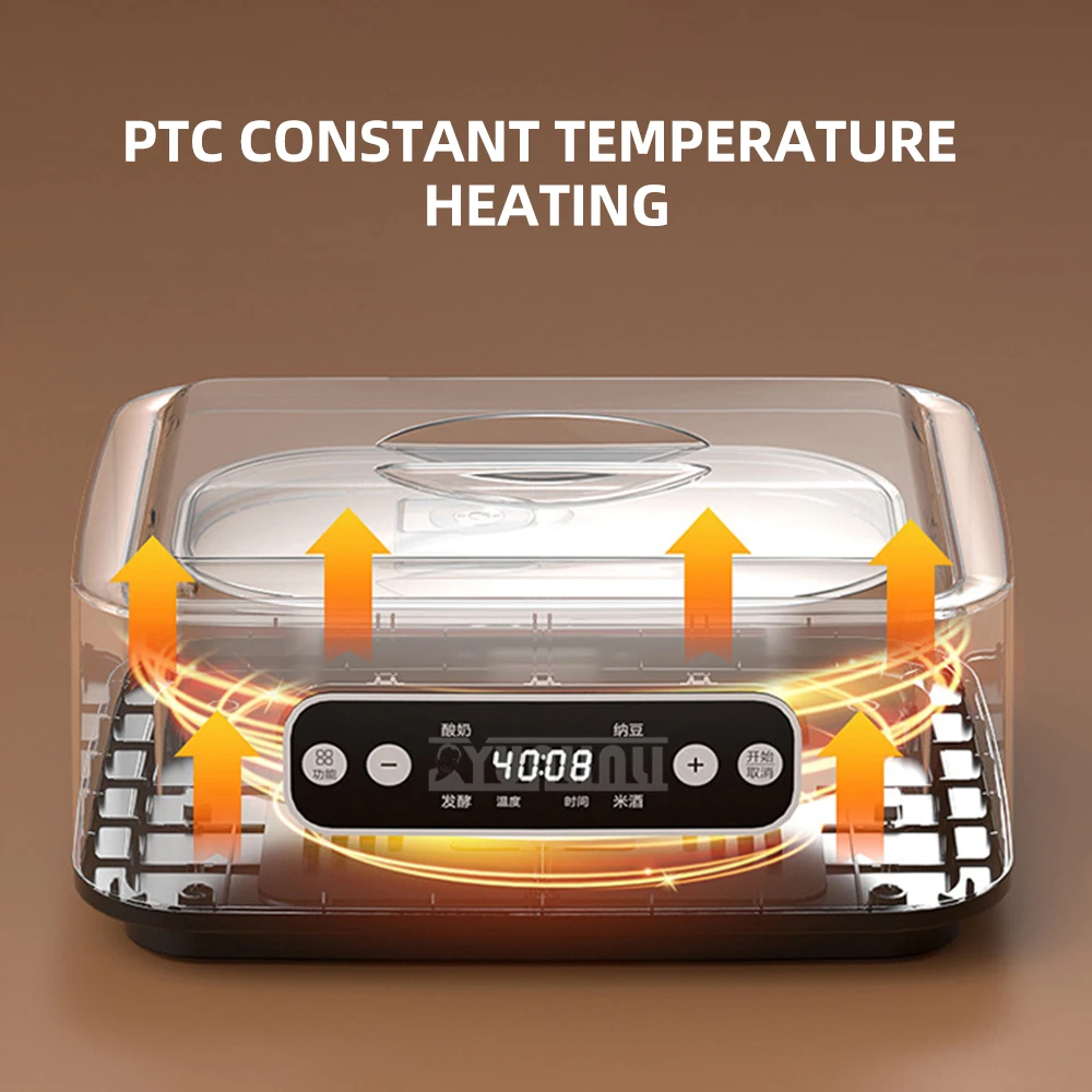 Máquina inteligente de fermentação de vinho e arroz, temperatura constante, multifuncional, aço inoxidável, 9 copos