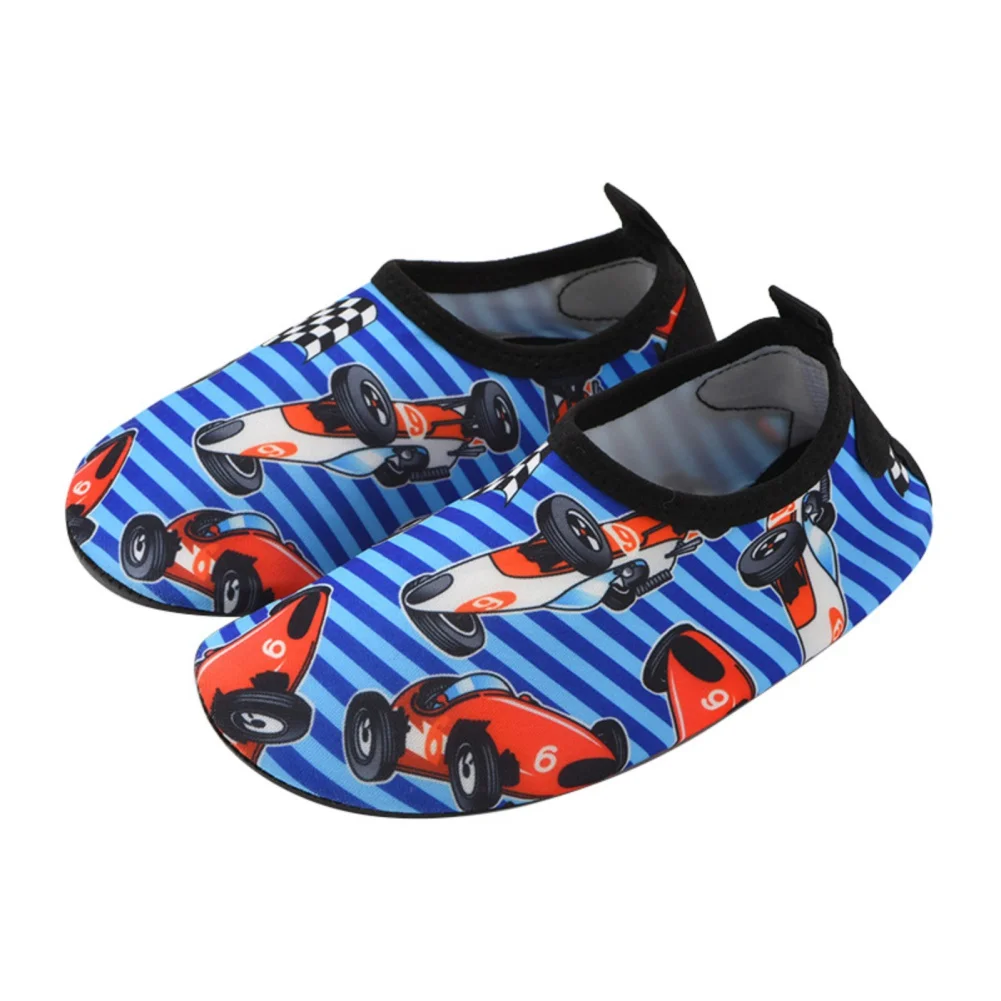 Children Beach Shoes Cute Cartoon Fish Print Soft Anti-slip Snorkeling Swim Shoes Kids Home Barefoot Kids Slippers 3-9Y