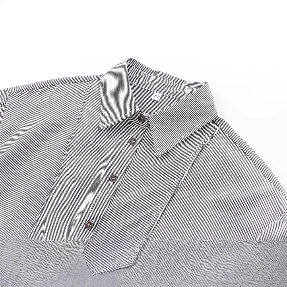 レディースファッション カジュアル ストライプシャツ ハイカラー フレンチスタイル 衣類 ヨーロッパ風トップス