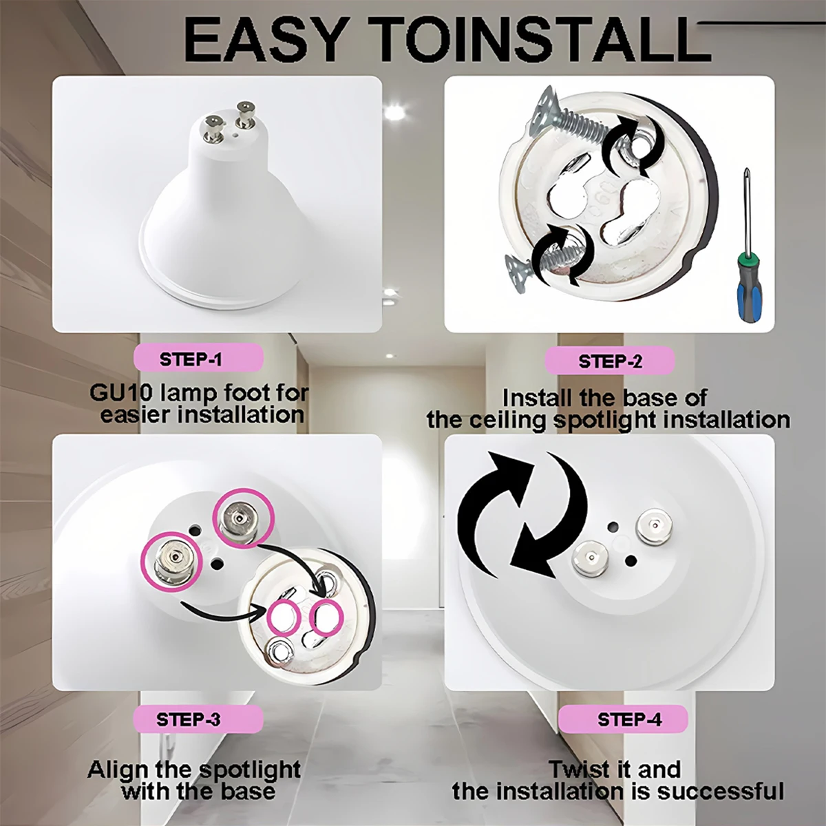 Dimmable GU10 LED Bulb 5W Life White Decorations App Control Wifi/Bluetooth Decorative Smart Lights For Home 220V Spotlight