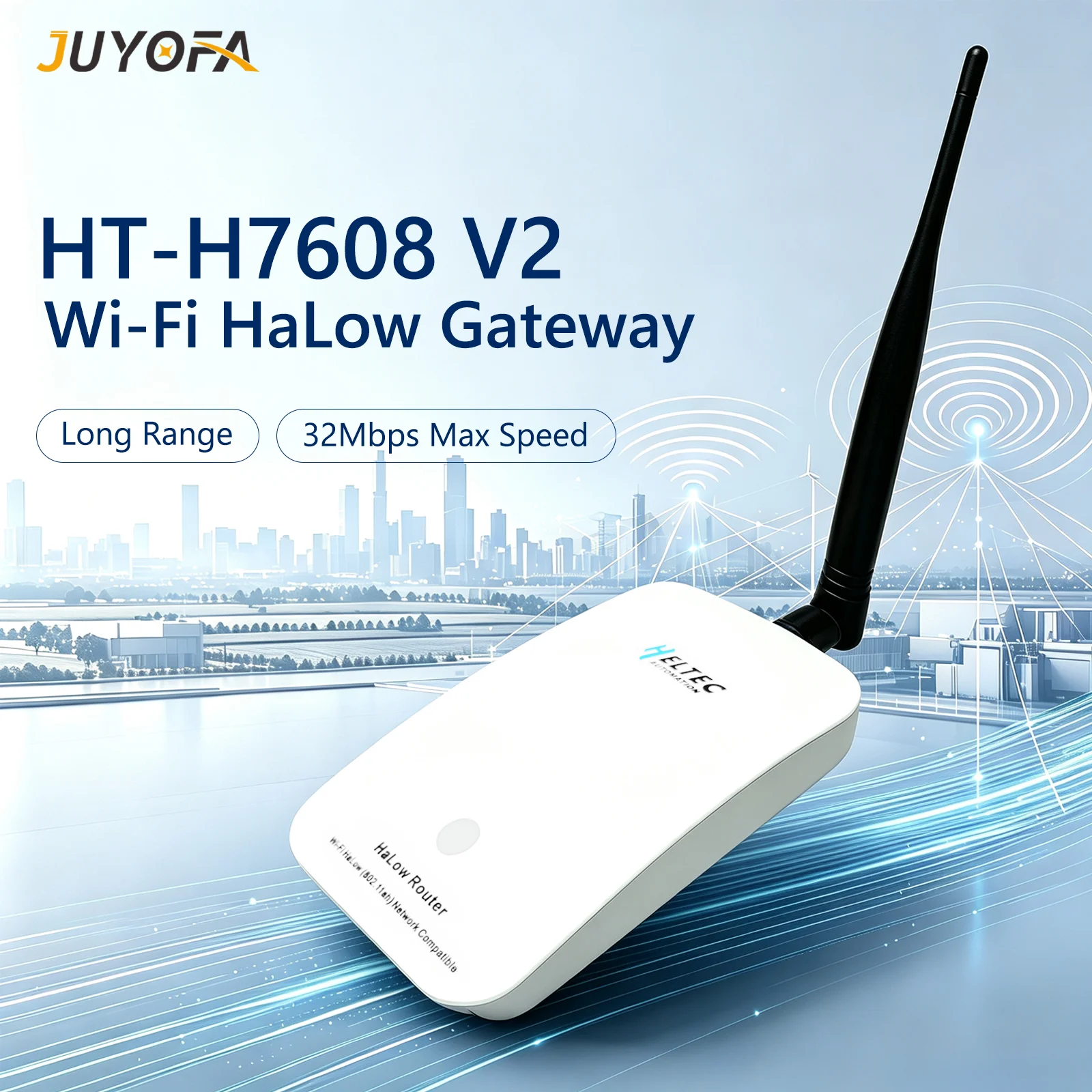 27dBm HT-H7608 V2 Heltec Wi-Fi HaLow Gateway 802.11ah Sub-1GHz Long Range Low Power IoT Router for Farm Industrial Monitoring