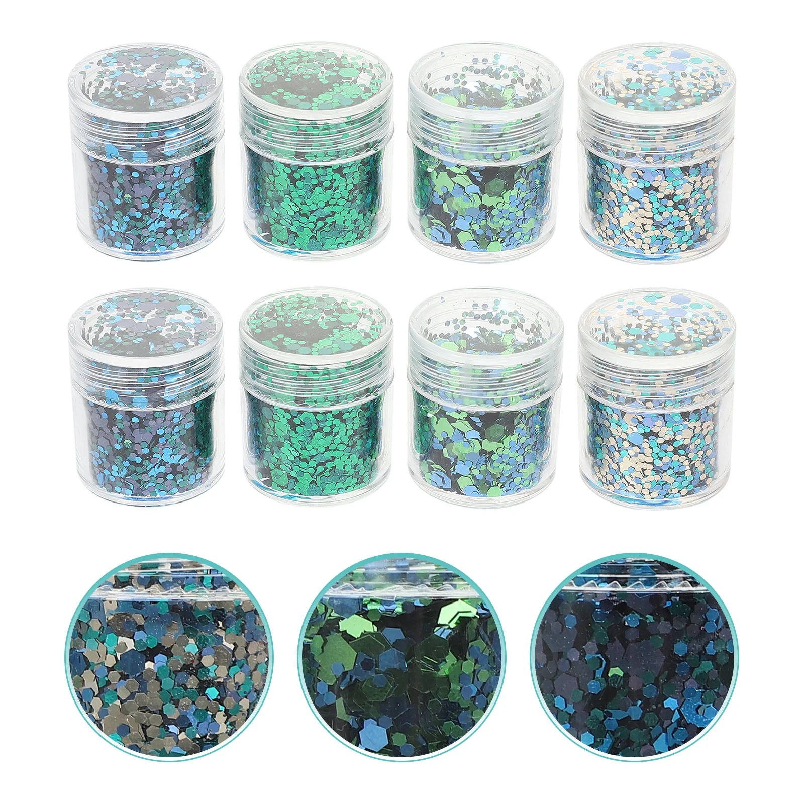 

8 Bottles Nail Glitter Sequins Long-Lasting Pet Material Nail Art DIY Manicure Supplies Birthday Holiday Party