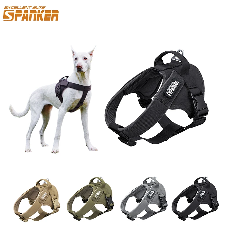 EXCELLENT ELITE SPANKER Dog Harness Training Dog Vest Working/Running Harness for Puppies and Large Dogs Adjustable with Handle