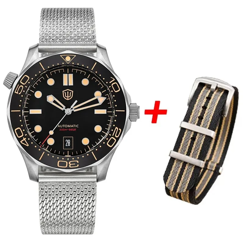 Watchdives WD007 V4 42 mm Uhr SL3001 Automatikwerk Titan NTTD Armbanduhr gewölbtes Saphirglas C3 Super Luminous Watch