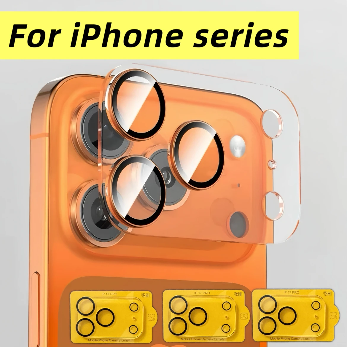 

Compatible with iPhone 17, 16, 15, 14, 13, 12, 11 Series Camera Lens Protector, All-in-One Lens Film, 3-Pack