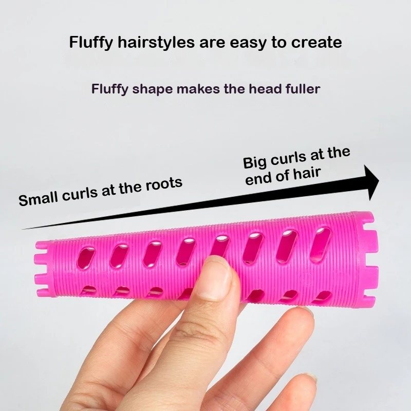 12Pcs/Bag Cone Shape Hair Rollers Extra Thick Curling Bars Cold Perm Flexi Rods Hair Waver No Heat Fluffy Curly Curing Tools New