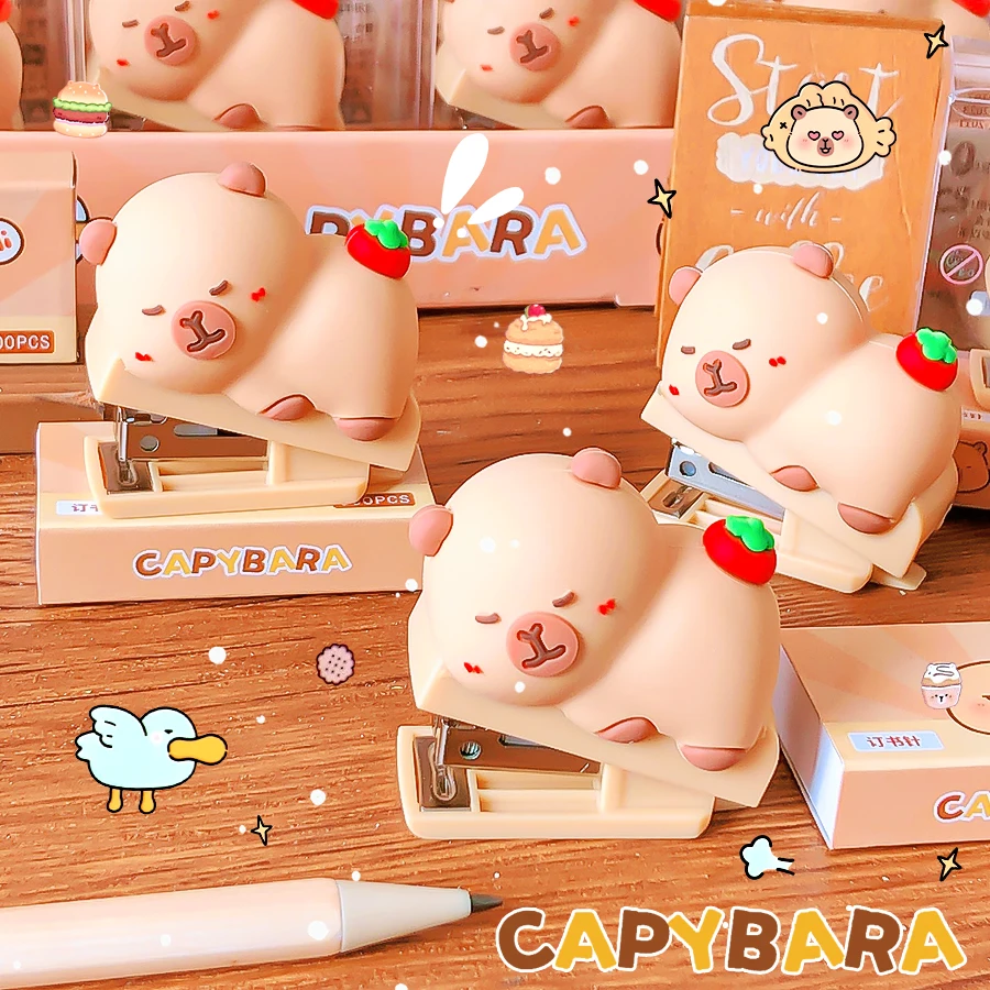 school useful offices accessories binding supplies school supplies stationery Stapler cute capybara mini stapler Binding machine