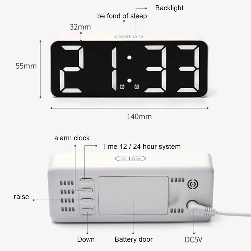 LED Digital Alarm Clock Temperature Date Display Desk Decorations Bedroom Decoration Bureau Reveille Matin Timepiece Electronics