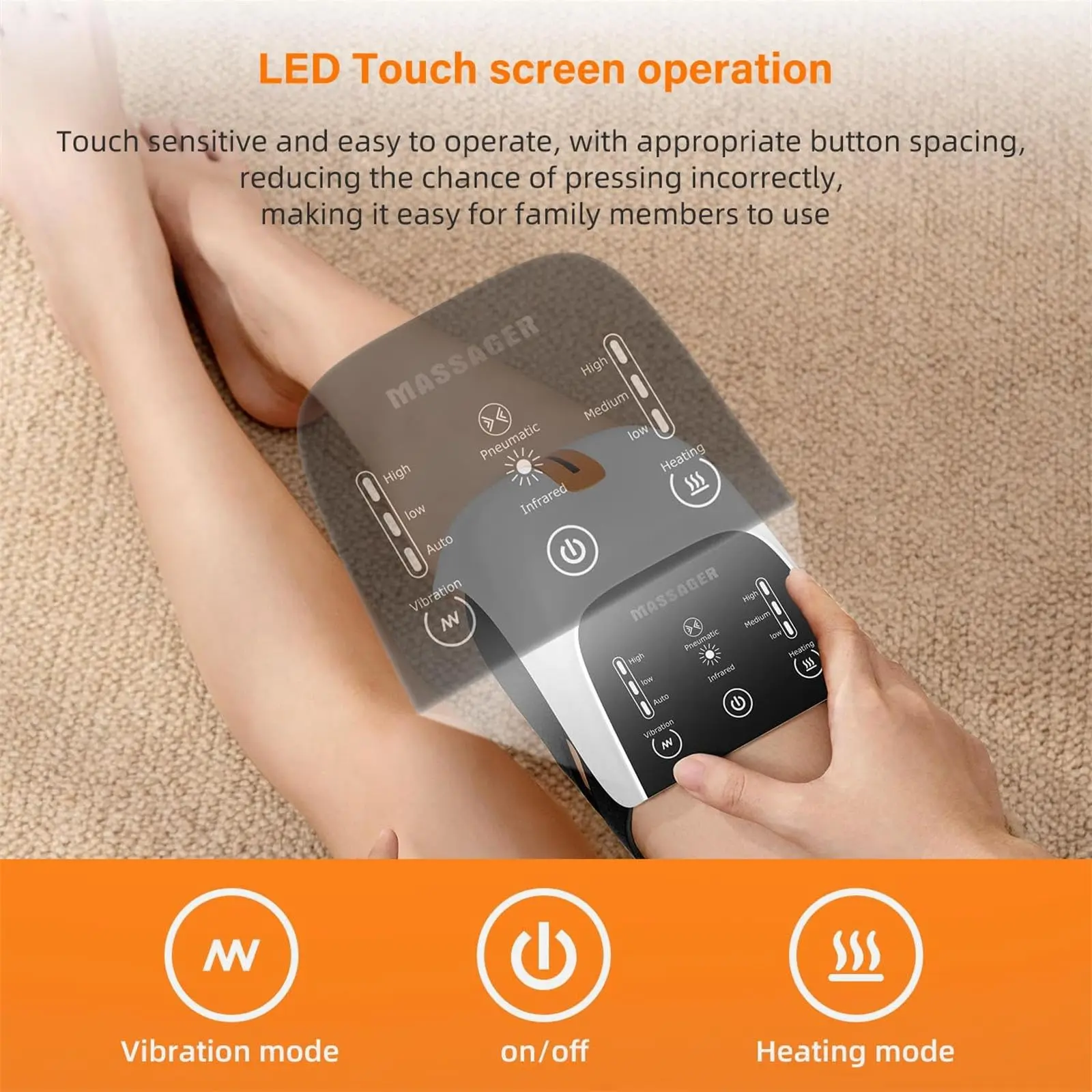 

2026unique Arthritis Pain Relief Knee Joint Massage Machine Smart Kneading Vibration Hot Compress Knee Massager With Heat