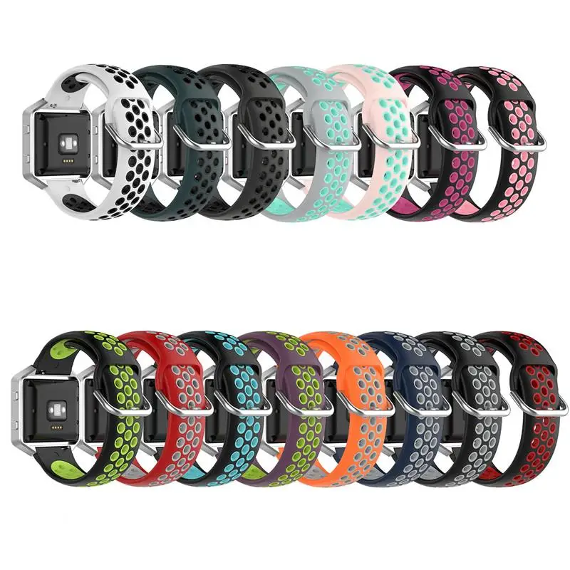 Double Color Silicone Strap For Fitbit Versa 1/Versa2/Versa Lite Smart Watch Band Breatheable Bracelet For Fitbit Blaze Correa