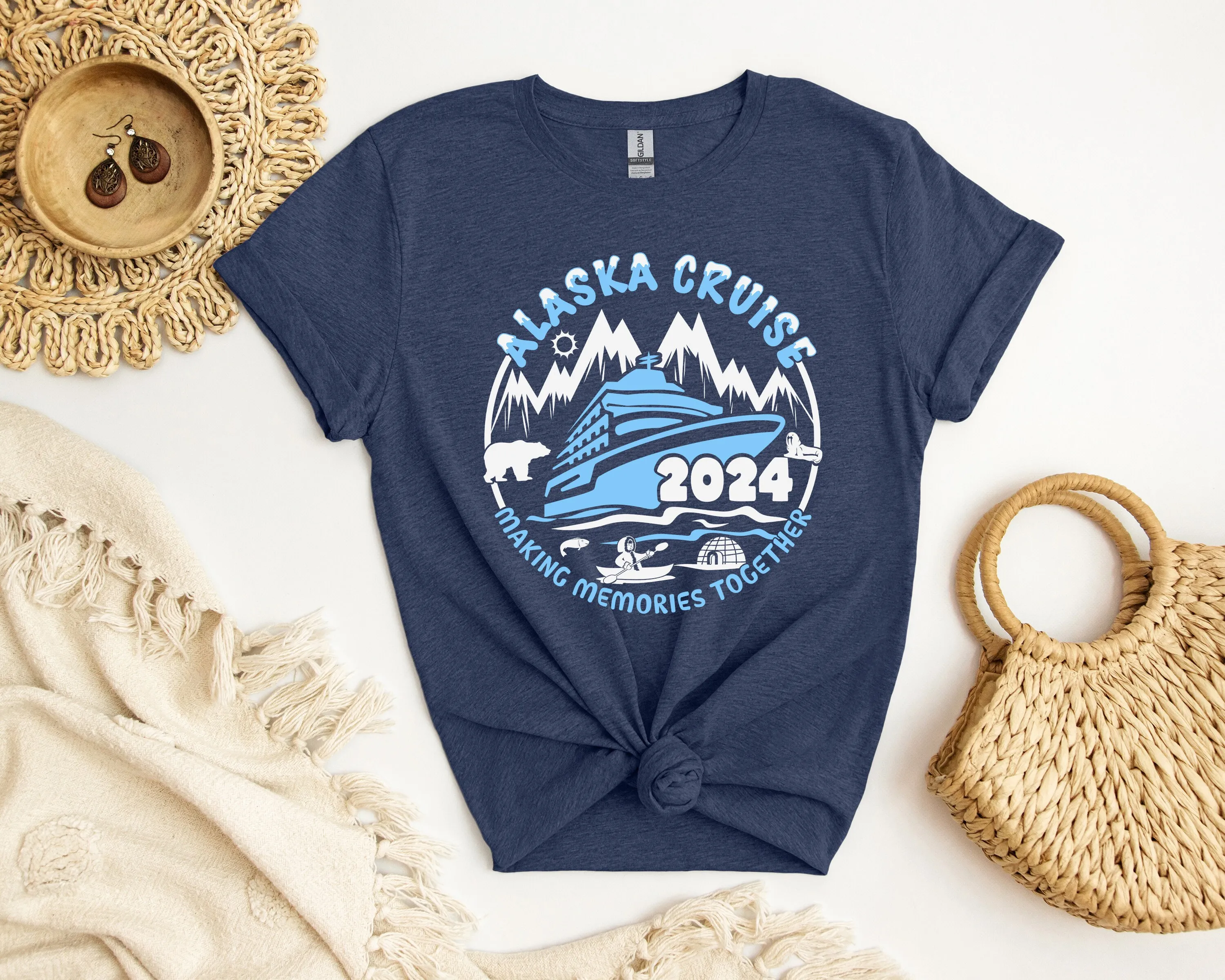 알래스카 크루즈 여행 추억 만들기 2024 티셔츠, 가족 배, 크루즈 땀 여행