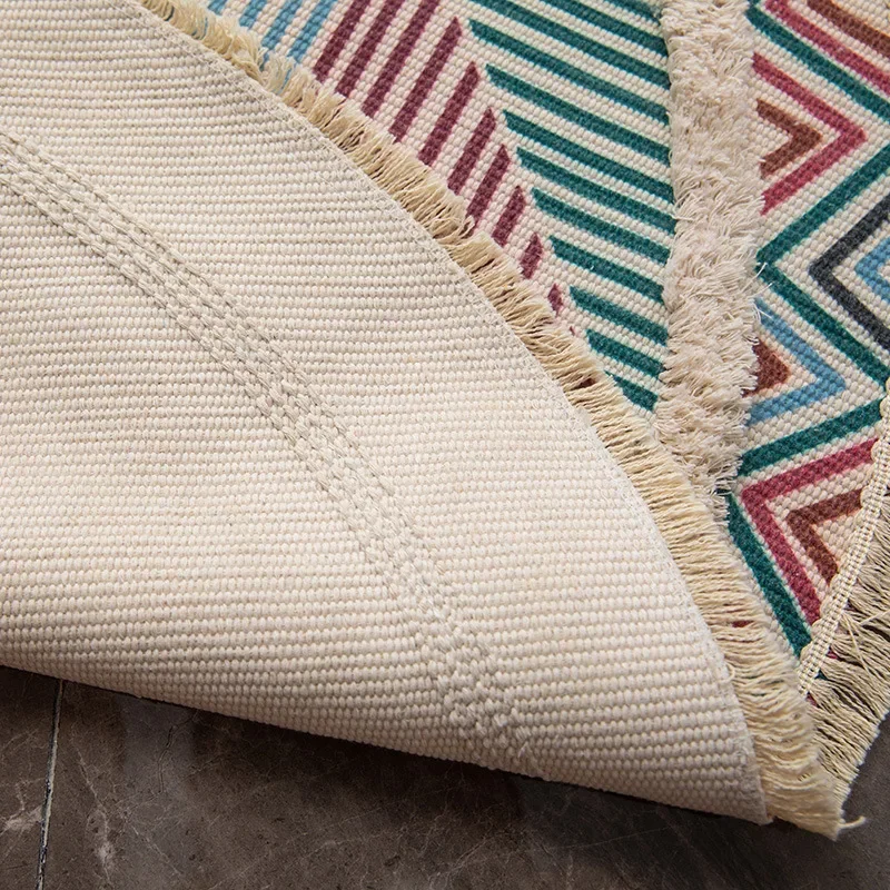 Moroccan Cotton Linen Floor Rugs With Printed Home Decor Bedroom Bedside Carpets Living Room Sofas Rug Coffee Tables Floor Mats