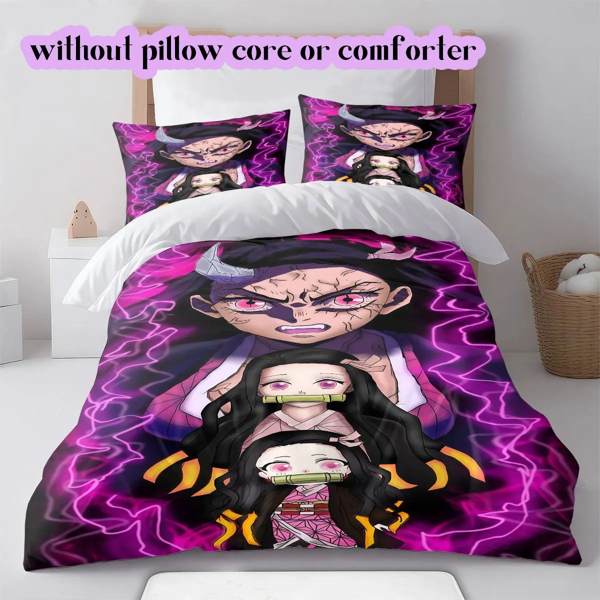 Demon Slayer Nezuko Tanjiro Duvet Cover Bedding Set 3pcs Cartoon Print Children's Gift Extra Large Size Various Sizes New