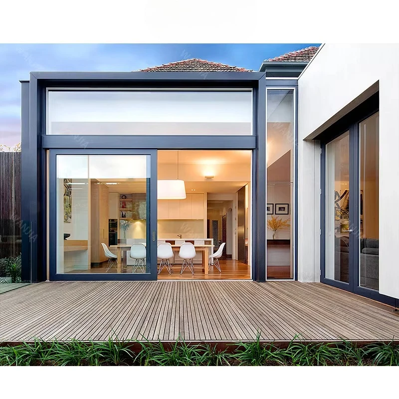 

Wanjia aluminum double tempered glass aluminum custom modern aluminum profile sound insulation patio heat insulation sli