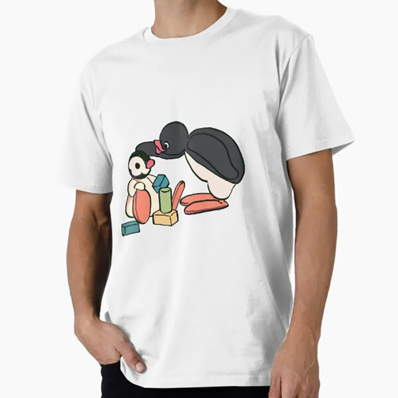 

I draw pingu and pinga head pats Gift t shirt Noot Noot Pingu Meme Funny Graphic Clothes 100% cotton printed Y2K clothing
