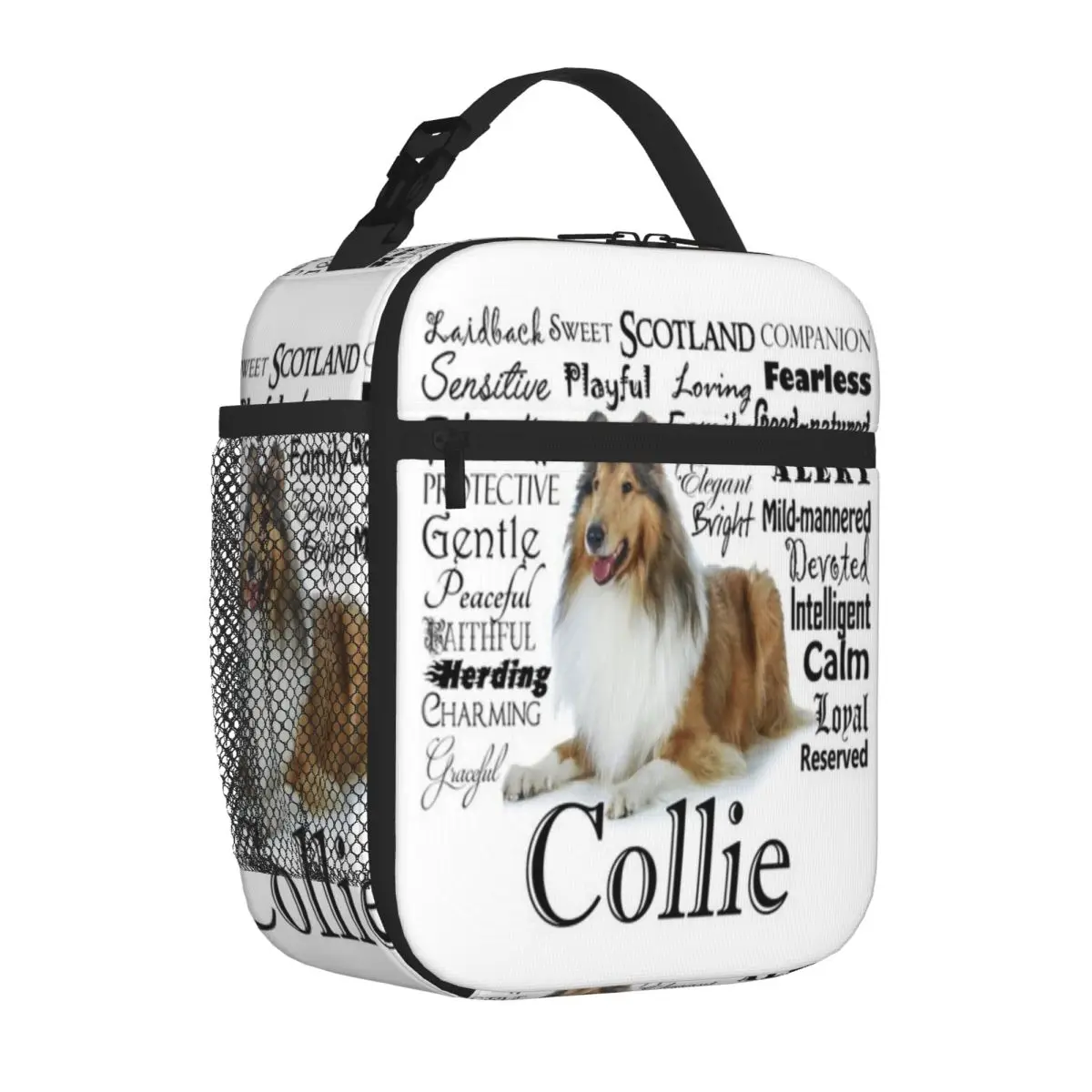 Bestselling Collie Traits Cute Student Lunch Bag Daily Commuting Lightweight Lunch Bag