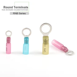 25PCS Heat shrink Insulated Ring Electrical Wire Crimp Terminals M5/M6/M8/M10 for Assortment Electric wiring Connector