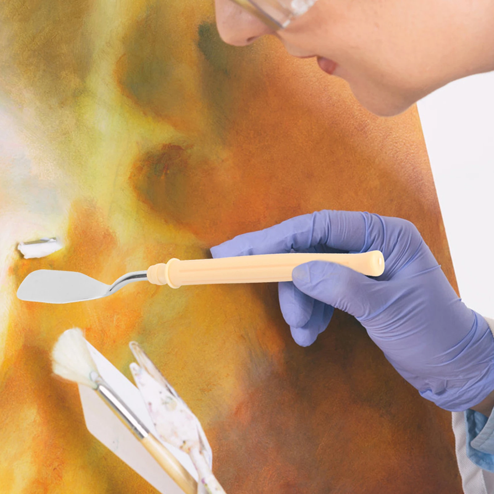 

12Pcs Palette Knife Metal Scrapers Plastic Handle for Mixing Paint Clay Pigment Oil Painting Art Supplies Canvas Tool