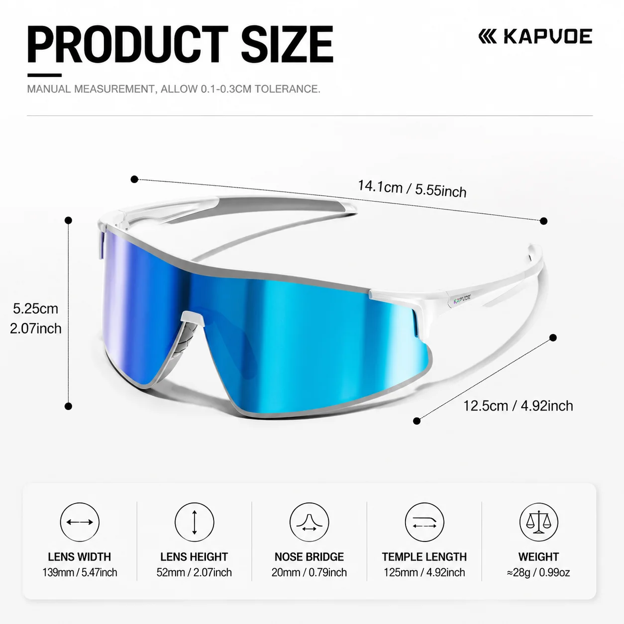 Kapvoe Photochromic Cycling SunglassesRunning Outdoor Riding Glasses  Men Women MTB Road Bike Ultralight UV400 Sports Eyewear