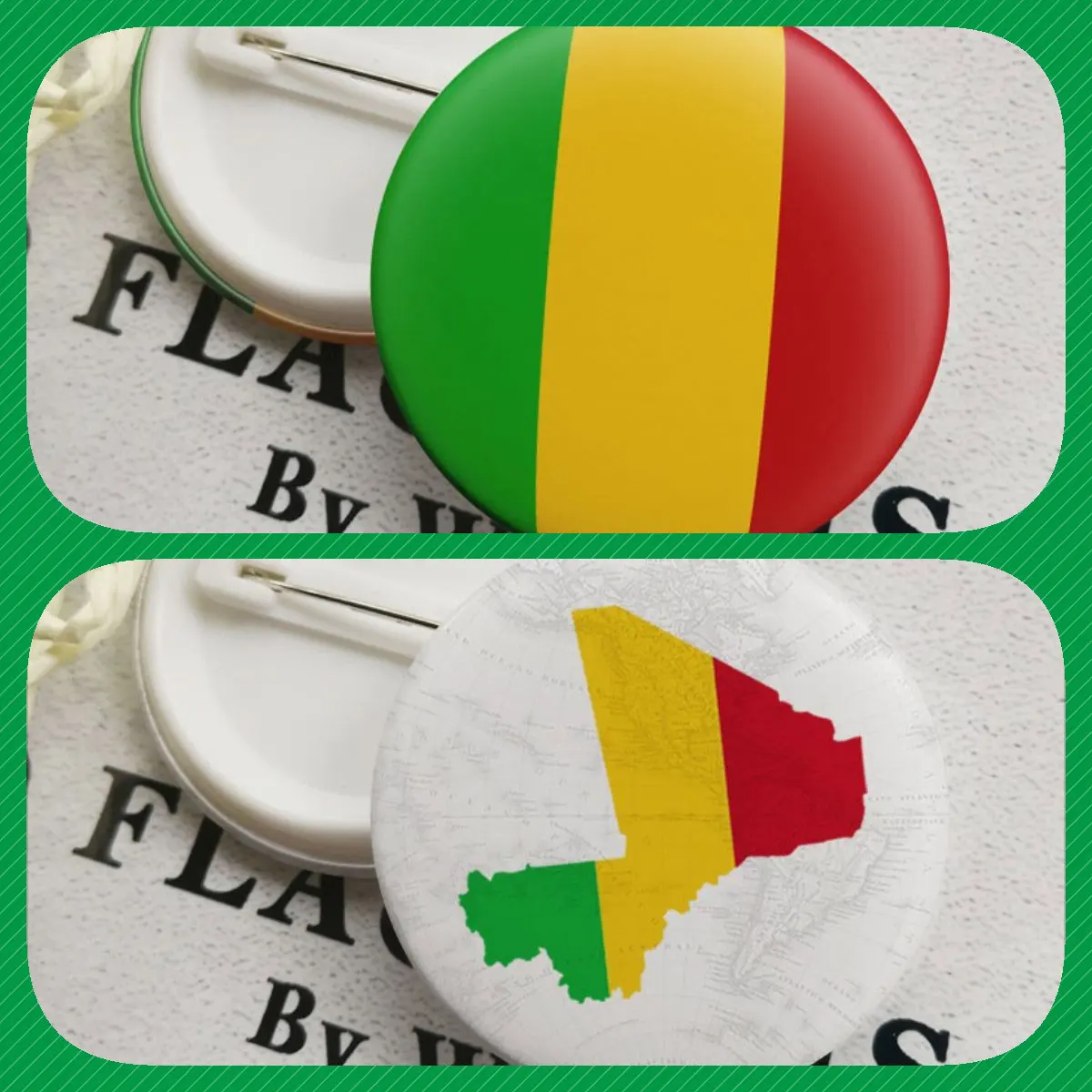 Mali Malians Map Flag National Emblem Brooches Badges Lapel Pins