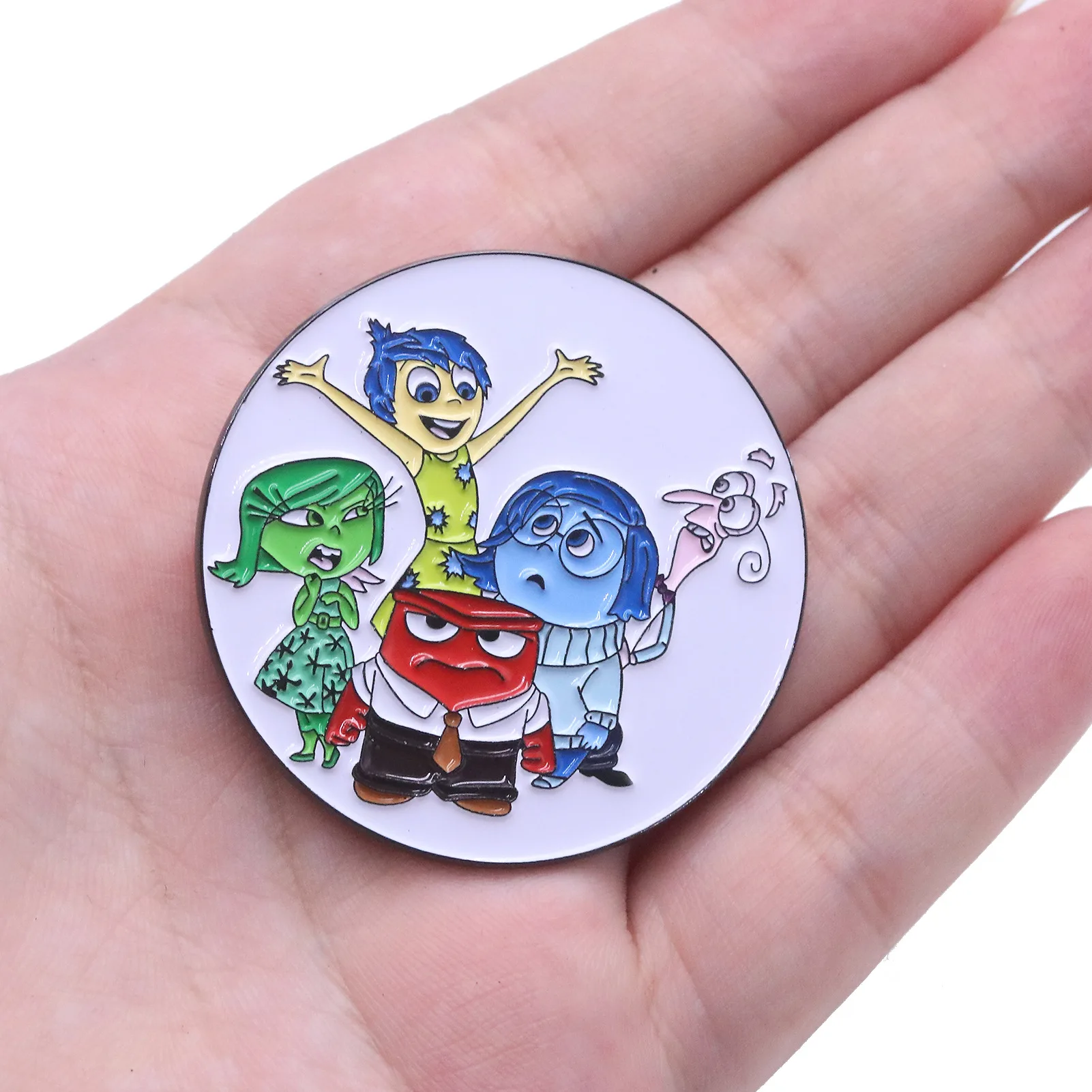 Anime Enamel Five Emotional villain Insides Brooch Joy Anger Sorrow Happiness Emotions Metal Pin Men Women Backpack Jewelry