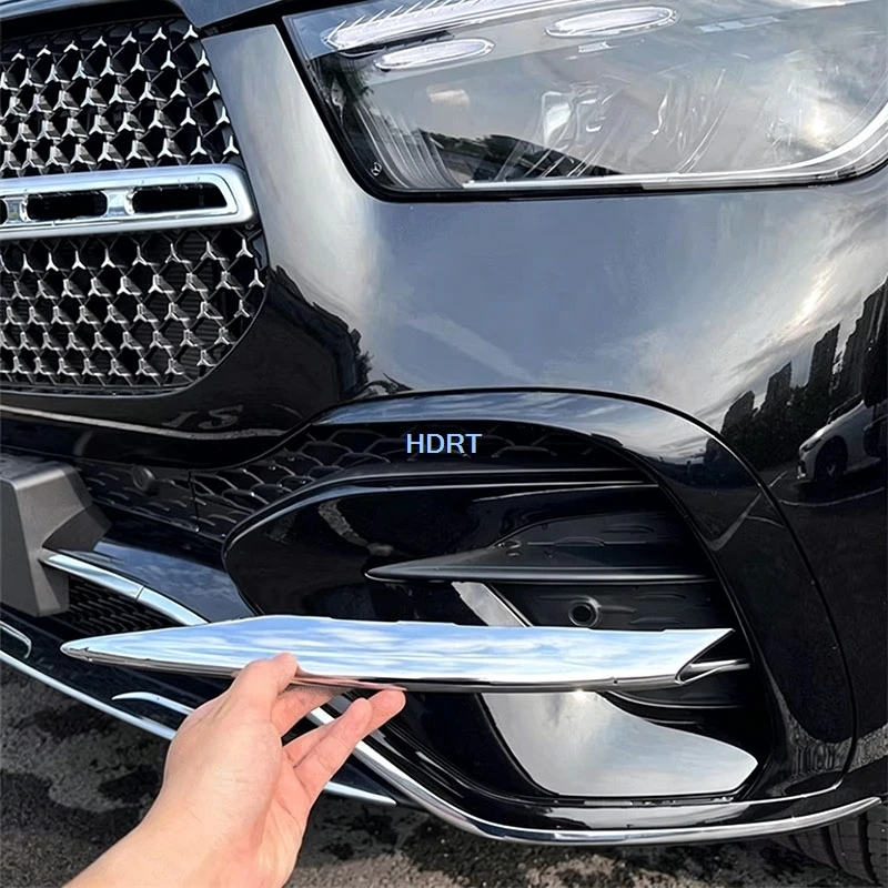 Für Mercedes-Benz GLE-Klasse W167 V167 2024+ Auto-Styling Frontstoßstangen-Luftmesser Canard Nebelscheinwerfer-Zierleiste Zubehör Exterieur-Aufkleber