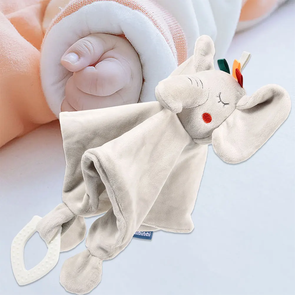Babero para bebé, juguetes para acurrucarse, toalla para morder rellena para dormir, mantas de seguridad para animales, chupetes para niños, 2 uds.