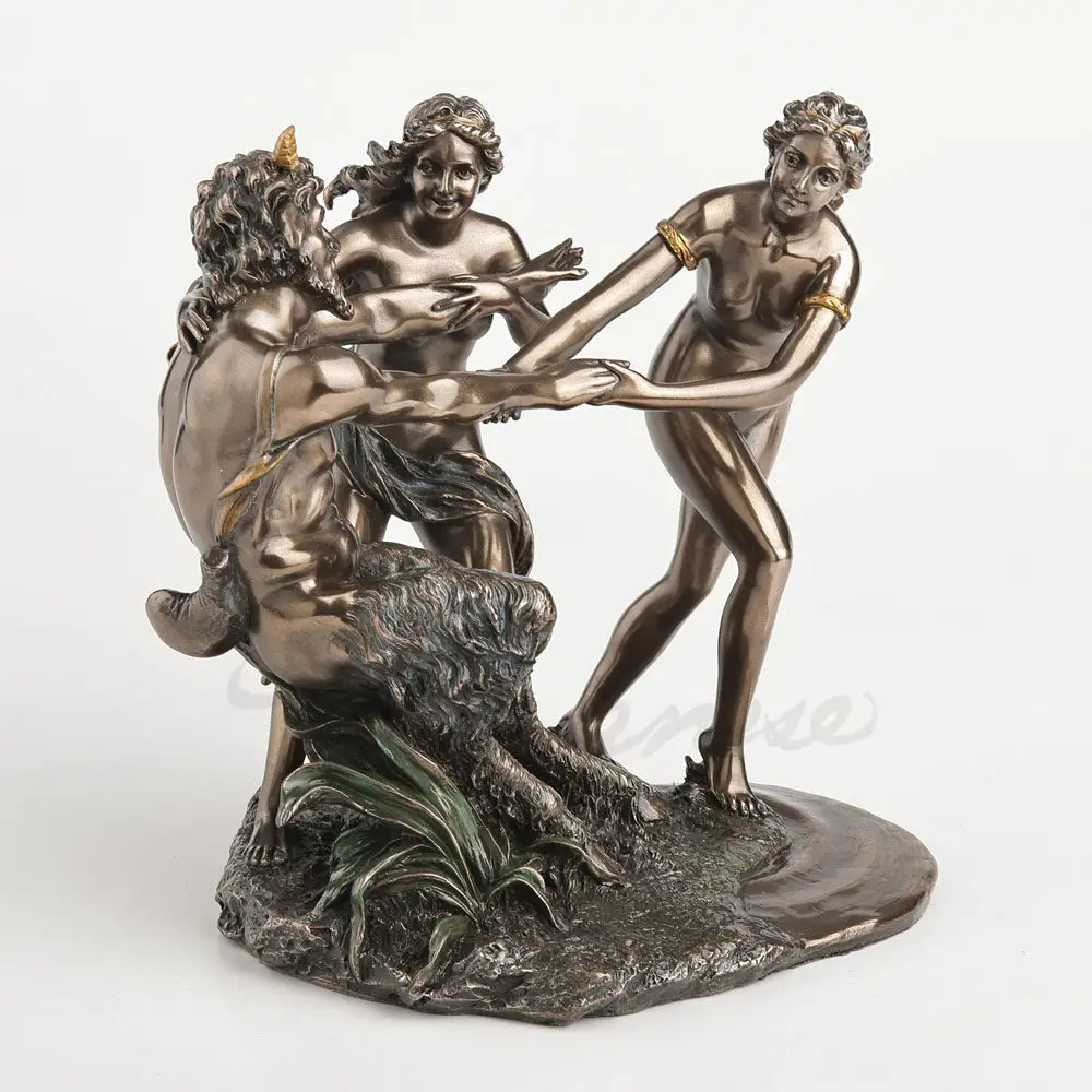 Greek Myth Pan God Pursuit Daphne Sculpture Vintage Bronze Home Decor Art Ornament Office Desktop Retro Aesthetic Decoratio Gift