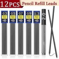 0.3/0.5/0.7/0.9/1.3/2.0mm Metal Mechanical Pencils Lead Refills Break Resistant Drawing Automatic HB Pen Refills School Supplies