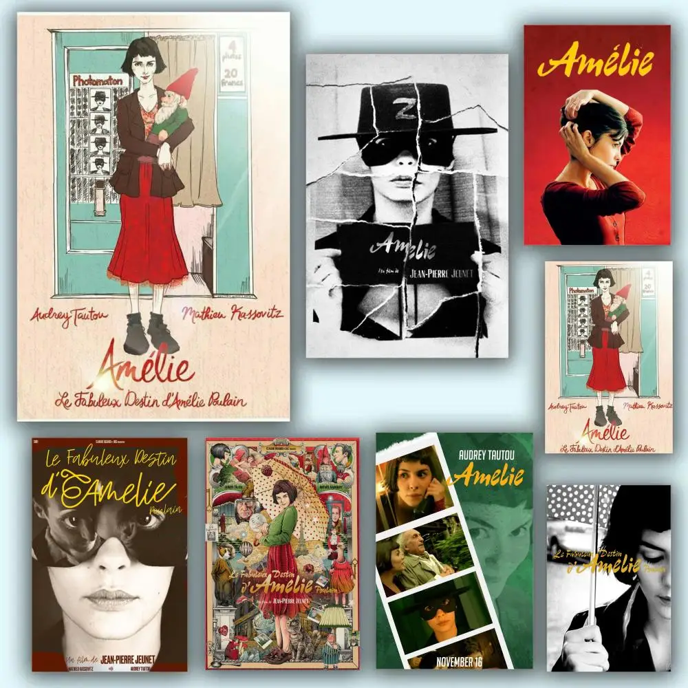 Póster estético de la película Amelie, arte de pared de PVC en HD, resistente al agua y al desgaste, para el hogar, hotel, bar