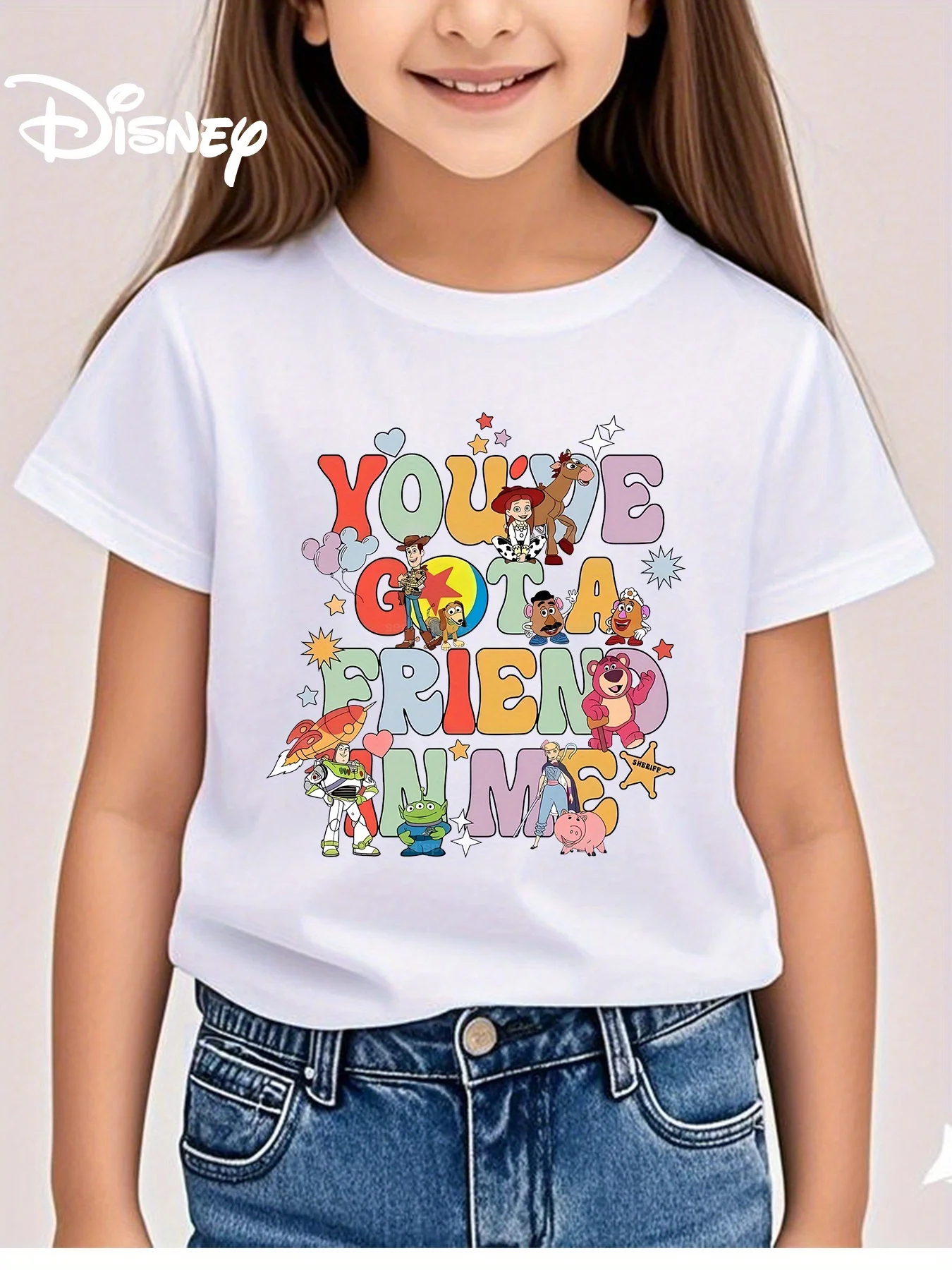 

Toy Story Woody Cartoon Boy Girl Summer T-Shirt Family Parent-Child Clothing Casual Comfort Oversized Short Sleeve Men Women Y2k
