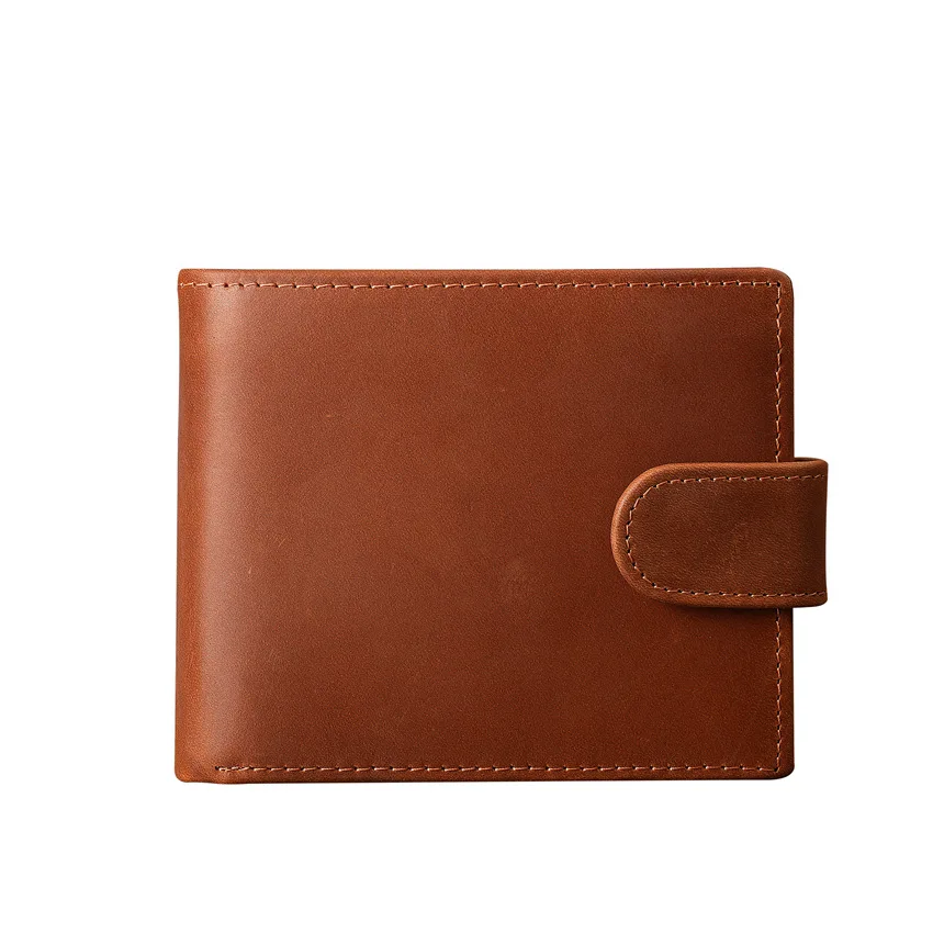1126 Men's bifold Leather Wallet Segment Short, Top Layer Cowhide Coin Purse, Multi Slot Button Card Bag
