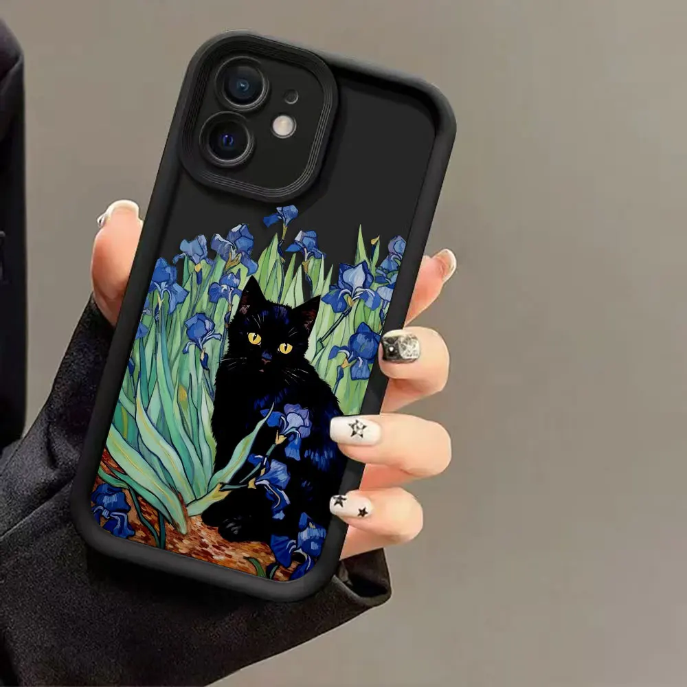 Vintage Pittura A Olio Gatto Cassa Del Telefono Per MOTO G9 G22 G24 G30 G32 G34 G52 G54 G60 G75 G84 G85 E22 E32 E40 EDGE 40 50 60E TPU caso