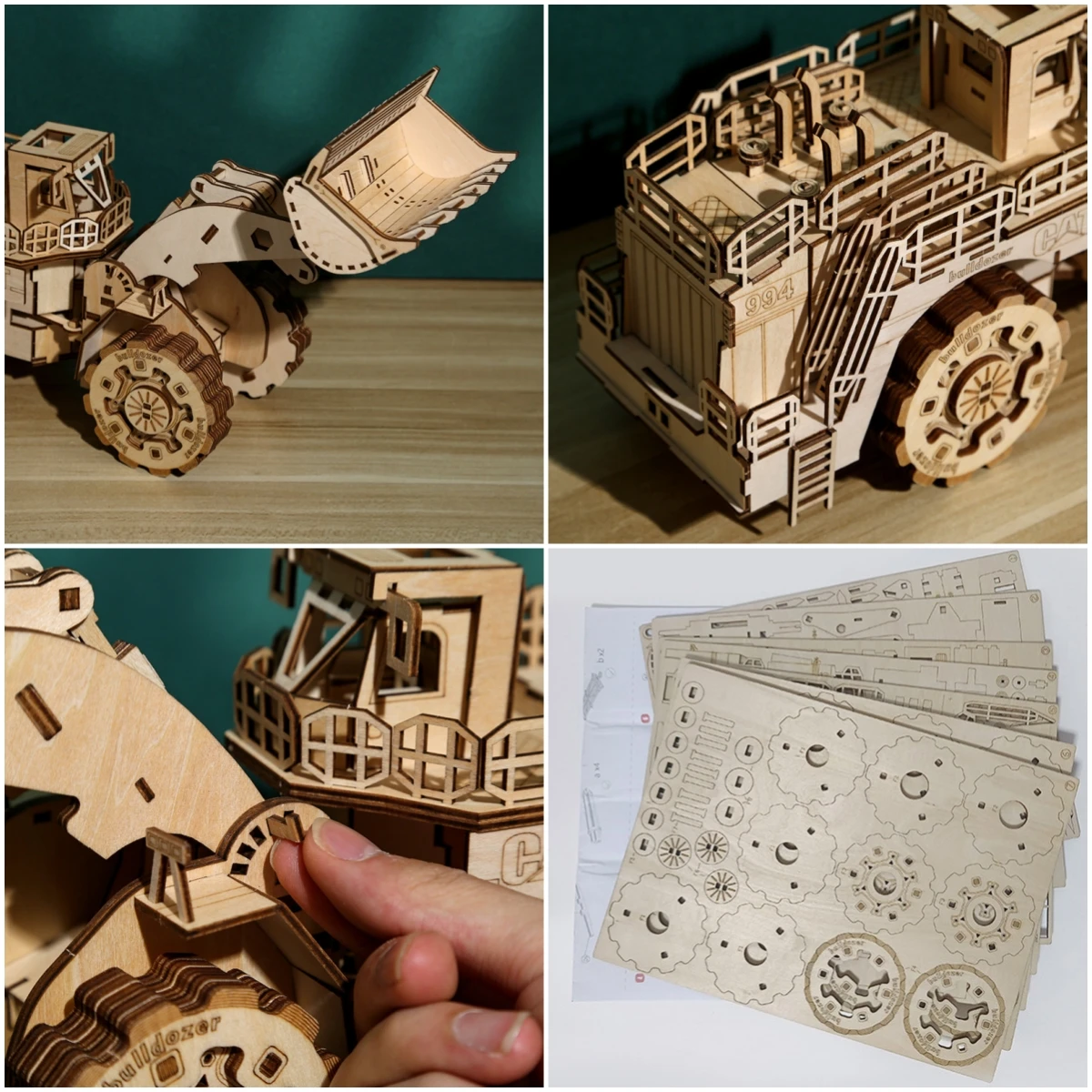 Do biegania samochodu 3D Puzzle zestawy modeli wózek widłowy spychacz Model samochodu 3D drewniane Puzzle zabawki dla dorosłych zestaw zabawka dekoracja domu