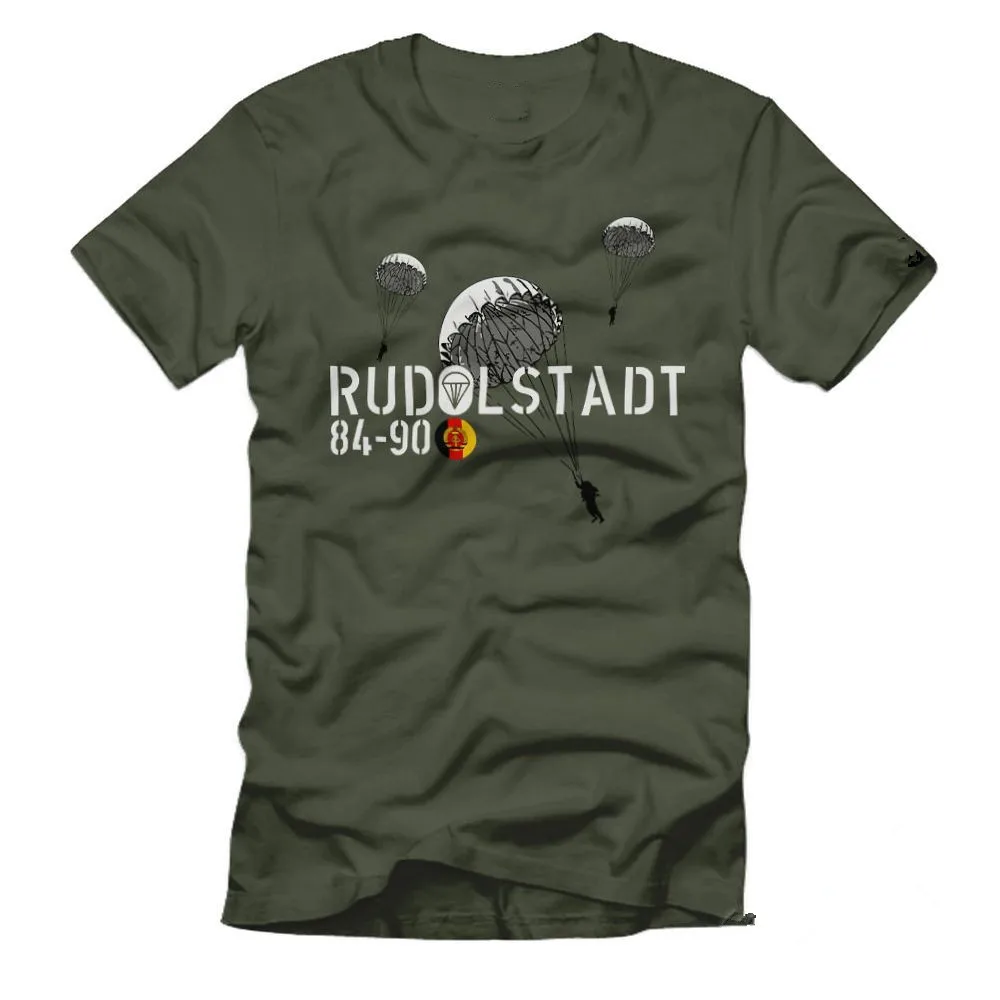 Rudolstadt 84-90 NVA DDR Paratroopers Parachute Battalion T-Shirt Short Sleeve Casual 100% Cotton O-Neck Summer Tees