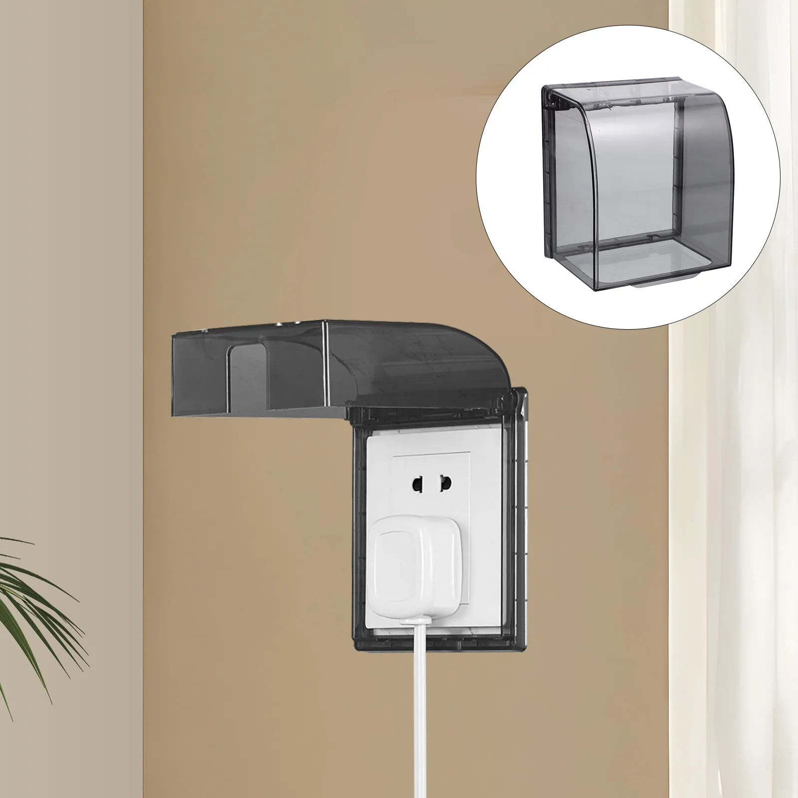 

86 Type Large Waterproof Socket Cover Black Weatherproof Electrical Box Outlet Protector Plastic Switch Cover for Humid Areas