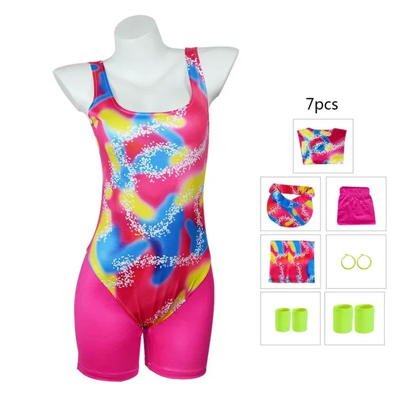 2024ภาพยนตร์ตุ๊กตาบาร์บี้เครื่องแต่งกายCowgirlชุด70S 80S Hippie Disco KenสีชมพูFlareกางเกงฮาโลวีนคอสเพลย์สําหรับผู้หญิงชายหญิงm13