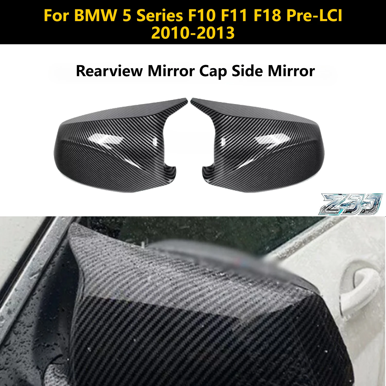 

Rearview Mirror Cap Side Mirror Cover M Performance Car Accessories Fit For BMW 5 Series F10 F11 F18 Pre-LCI 2010-2013