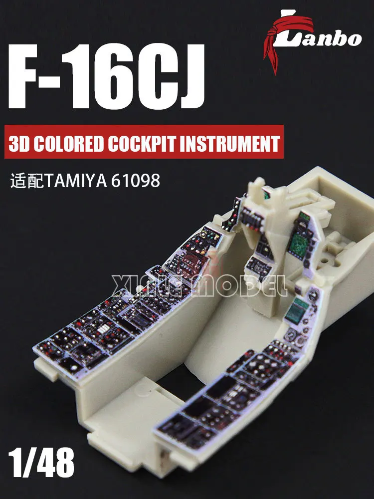 

Lambo 3D Color Cockpit Instrument 48115 F-16CJ, реактивный истребитель, модифицированный для адаптирования, для Tamiya 61098 масштаба 1/48