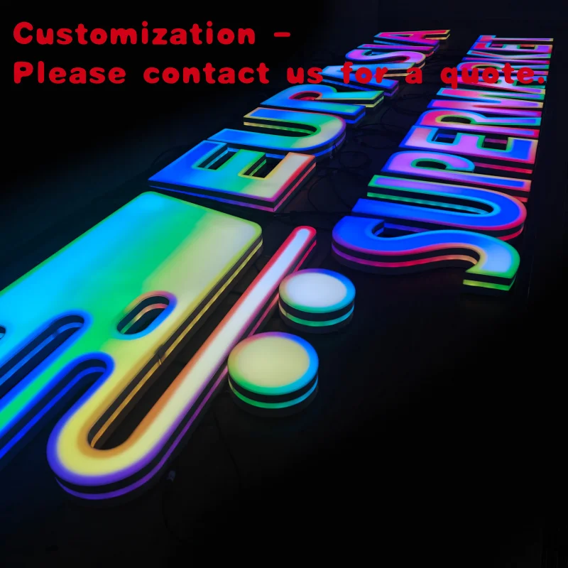 

custom.Neon LED Flex Acrylic Flame Effect Electronic Signs Dynamic Advertising Lights Iridescent Light Sign RGB Color-Changing 3